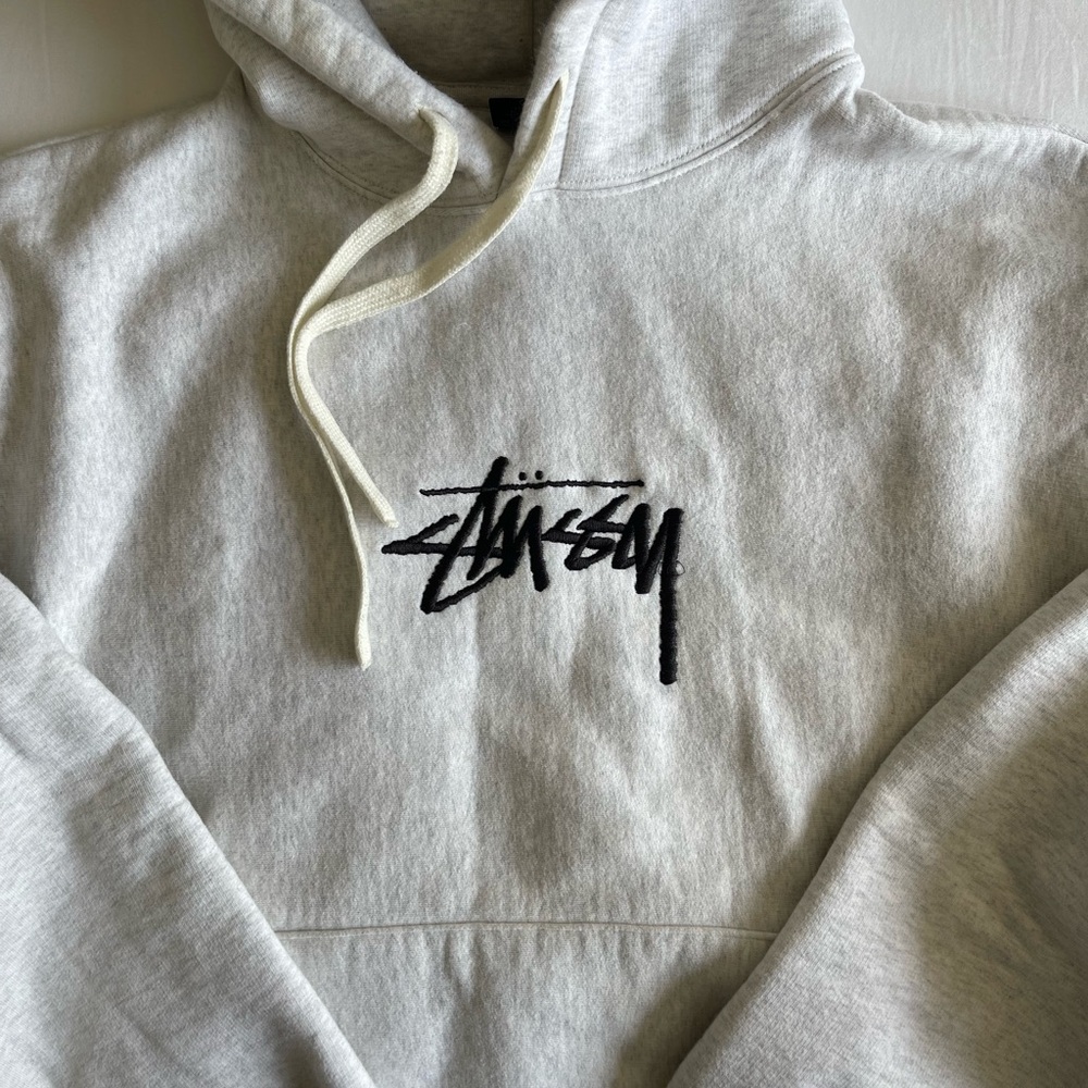 Stussy Light Gray Pullover Hoodie